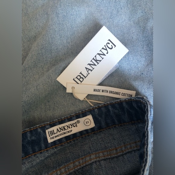 NEW Blanknyc Women’s The Madison Crop High Rise Crop Blue Denim Jeans Size 31 - Picture 8 of 11